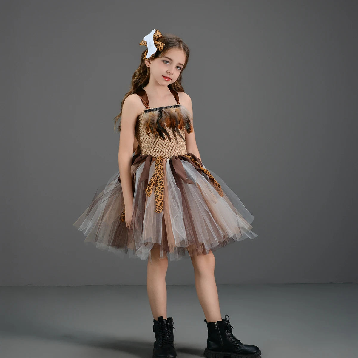 Höhlenmädchen-Kostüm für Kinder, Halloween-Tutu-Kleid, wilder Mann, Baby, Cosplay, Geburtstag, Dschungel, Karneval, Party, Kleider, ausgefallenes Tutus-Outfit.