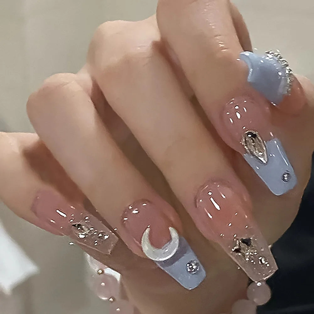 24Pcs 3D kuromi press on nails Y2K Cartoon Handmade Fake Nails Black Gel nail Wearable Nails Cinnamoroll Melody Anime False Nail