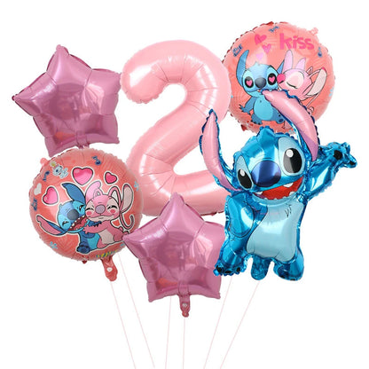 Disney Stitch Geburtstagsparty-Luftballons, Lilo & Stitch-Ballon-Sets, Babyparty für Kinder, Geburtstagsparty-Dekorationen, Zubehör, Geschenke.
