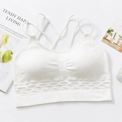 Tube Top Woman Bra Sexy Lingerie Female Fitness Top Cross Strap Seamless Underwear Active Bra Women's Intimates.