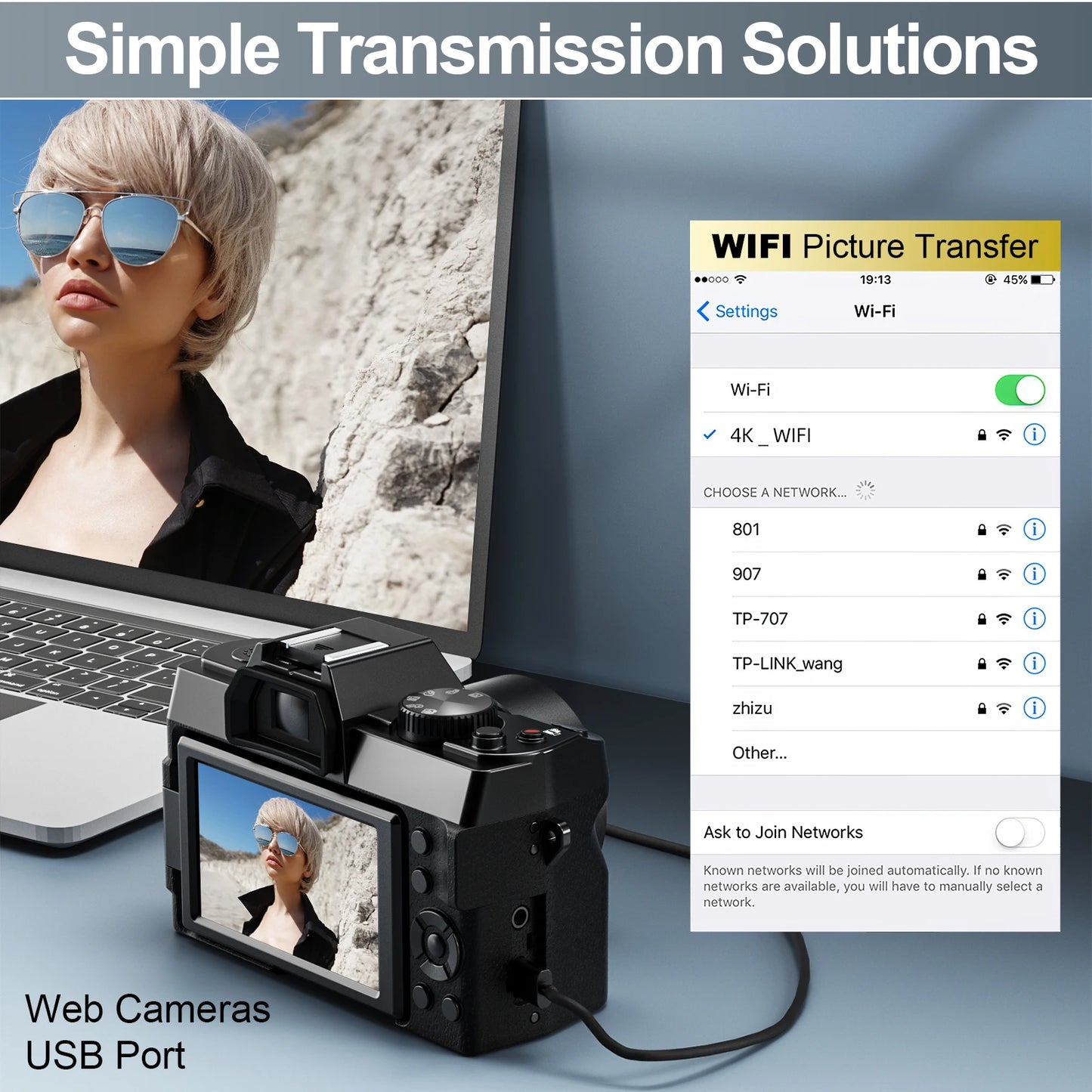 NBD 48MP Digital Cameras for Photography with WiFi & App Control,4K Autofocus Vlogging Camera , Anti-Shake,  Dual Batteries.