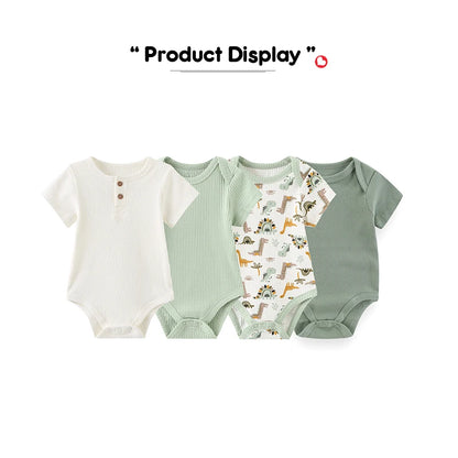 Kiddiezoom 4 Teile/los Unisex Baby Junge Mädchen Bodys Kurzarm Infant Onesies Erste Weihnachten Baby Kleidung.