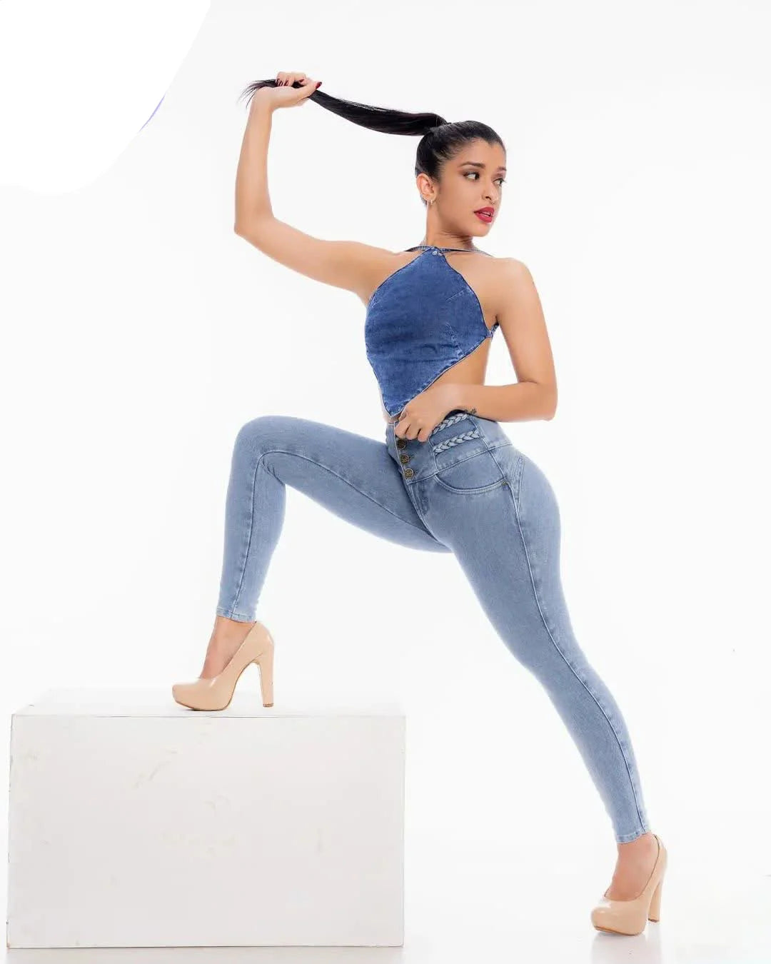 Stretch Skinny Denim Women's Jeans Mid Waist Pants Blue Elastic Slim Pencil Trousers Female Fashion Office Trendy Pants Y2K.