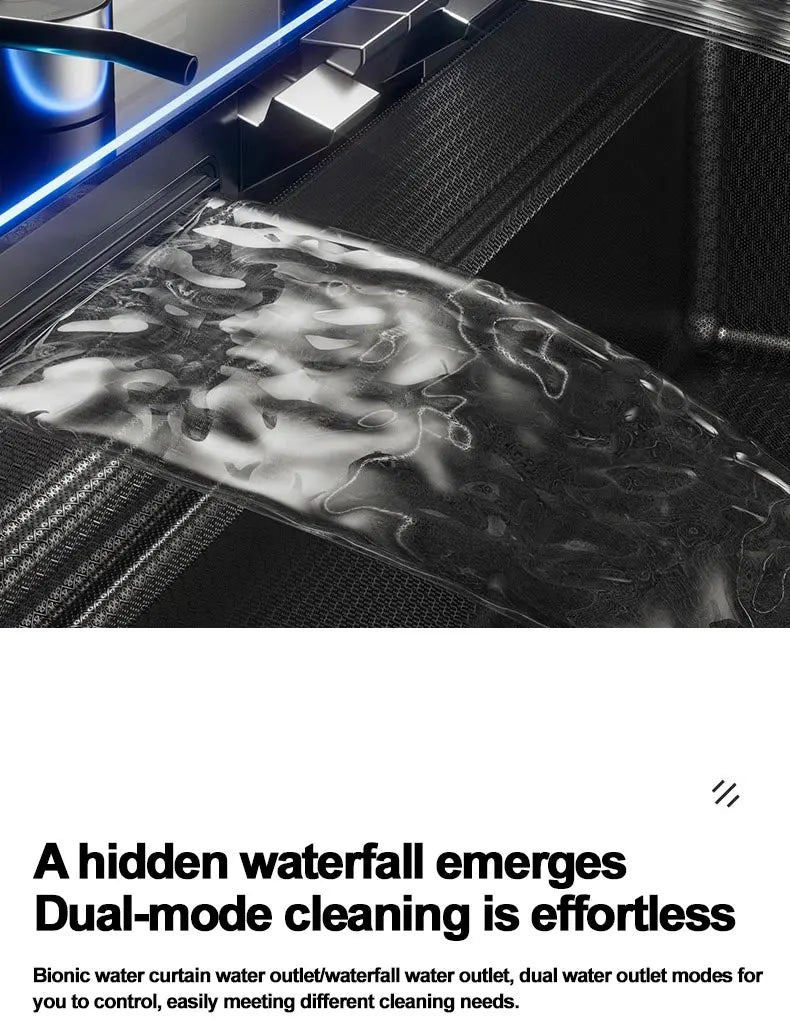 Extra Thick 5.0mm Kitchen 304 Sink, Whale Sink, Stainless Steel Large Single Sink, Waterfall Sink, Thickened Dish Sink