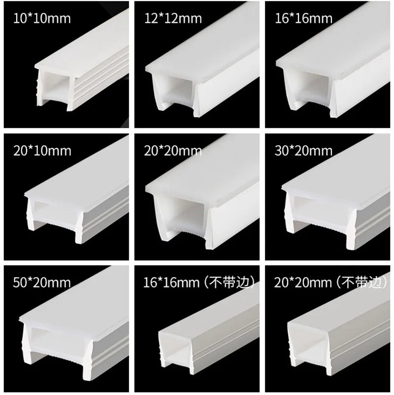 Flexible Embedded LED Neon Tube Silica Gel Covering Silicone Diffuse Channel DIY Outdoor Waterproof Strip Light WS2812B WS281.