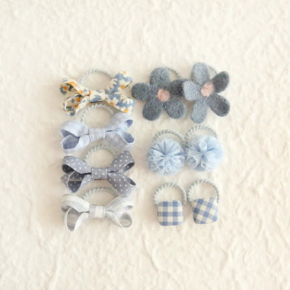 10Pcs/Lot, Elastic Hair Bow Clips for Children, Children's Headwear Hair Accessories for girls, Cute Hair ties, Lovely Hair Rope