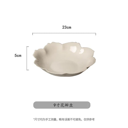 color petal household ceramic dish hotel restaurant tableware.