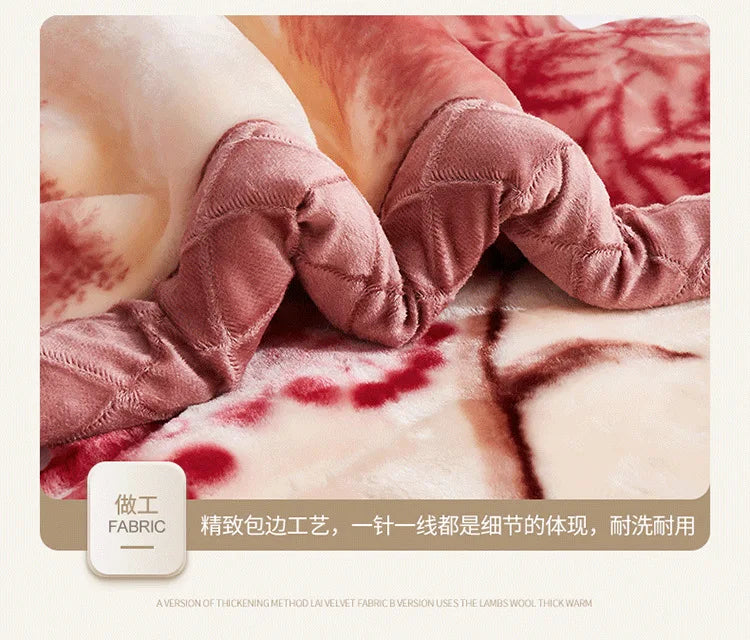 Double Layer Raschel Blankets Soft Warm Faux Fur Mink Throw Thicken Fluffy Microfiber Plush Weighted Blankets For Beds.