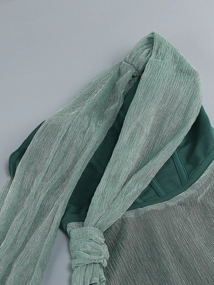 Sexy eine Schulter drapiert Glitzer langes Kleid Frauen braun Korsett funkelnd rücken frei figur betonte Maxi kleider Abend party Kleider