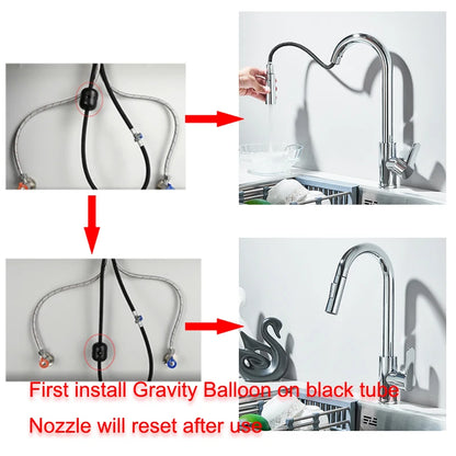 Kitchen Sink Cold Hot Water TapPull Out Kitchen Faucets 360° Rotation Kitchen Mixer Tap Single Lever Mixer Tap