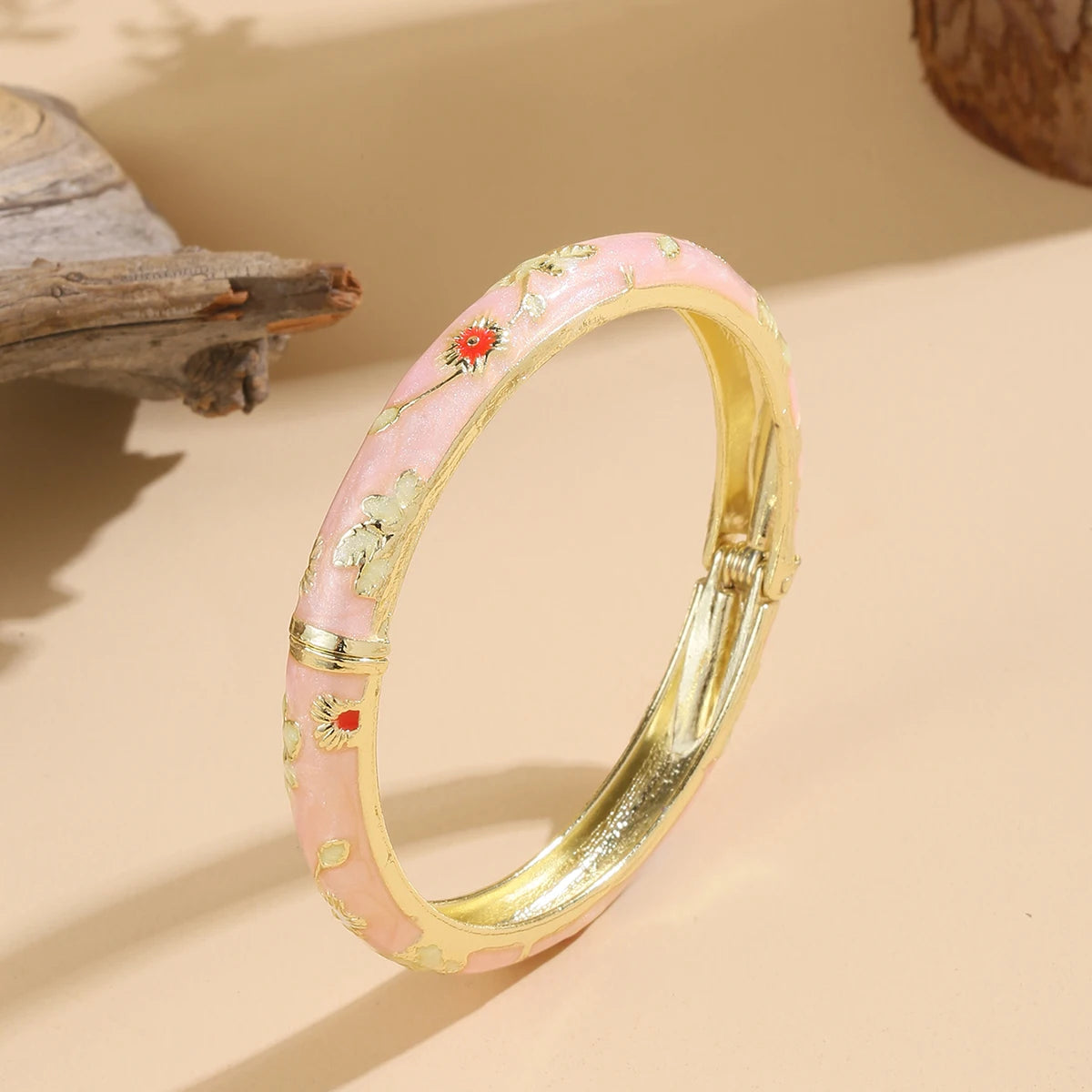 FTCY Vintage Bracelet For Women Small Flower Ethnic Style Cloisonne Bangles Women's Elegant Jewelry Gifts.