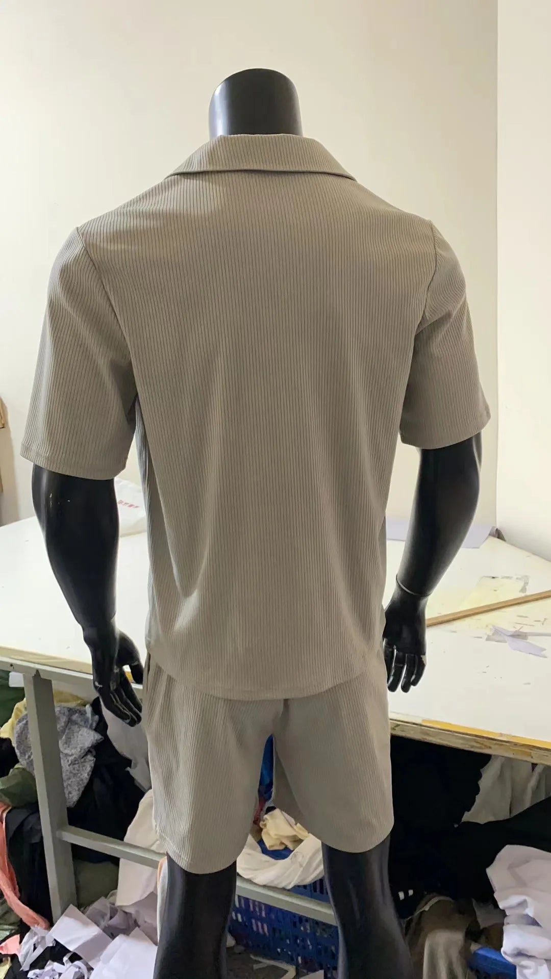 Men Sets Summer Casual Short-sleeved Shirt Shorts Fashion Striped Suit Male Two-piece Set Tracksuit Ropa Para Hombre.