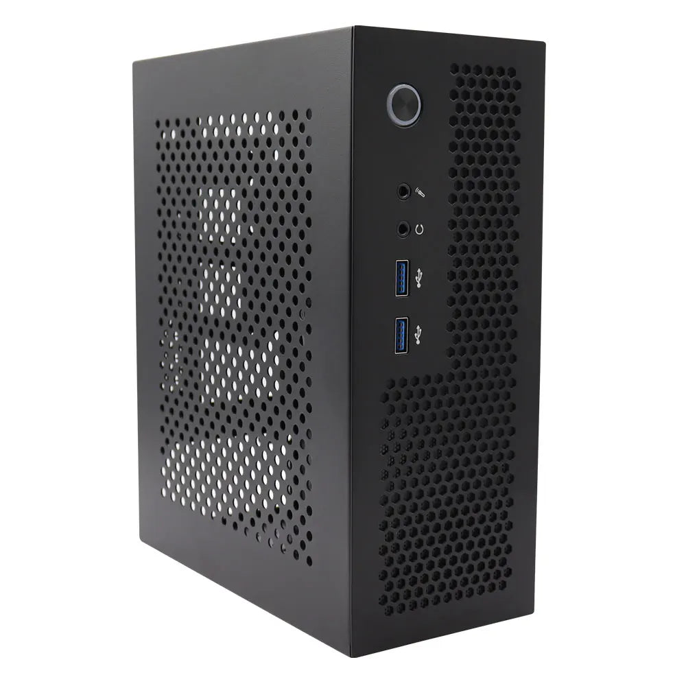 HTPC Computer Case Mini ITX Gaming PC Chassis Desktop Chassis USB3.0 Computer Case Home Computer Case Black and Silver.