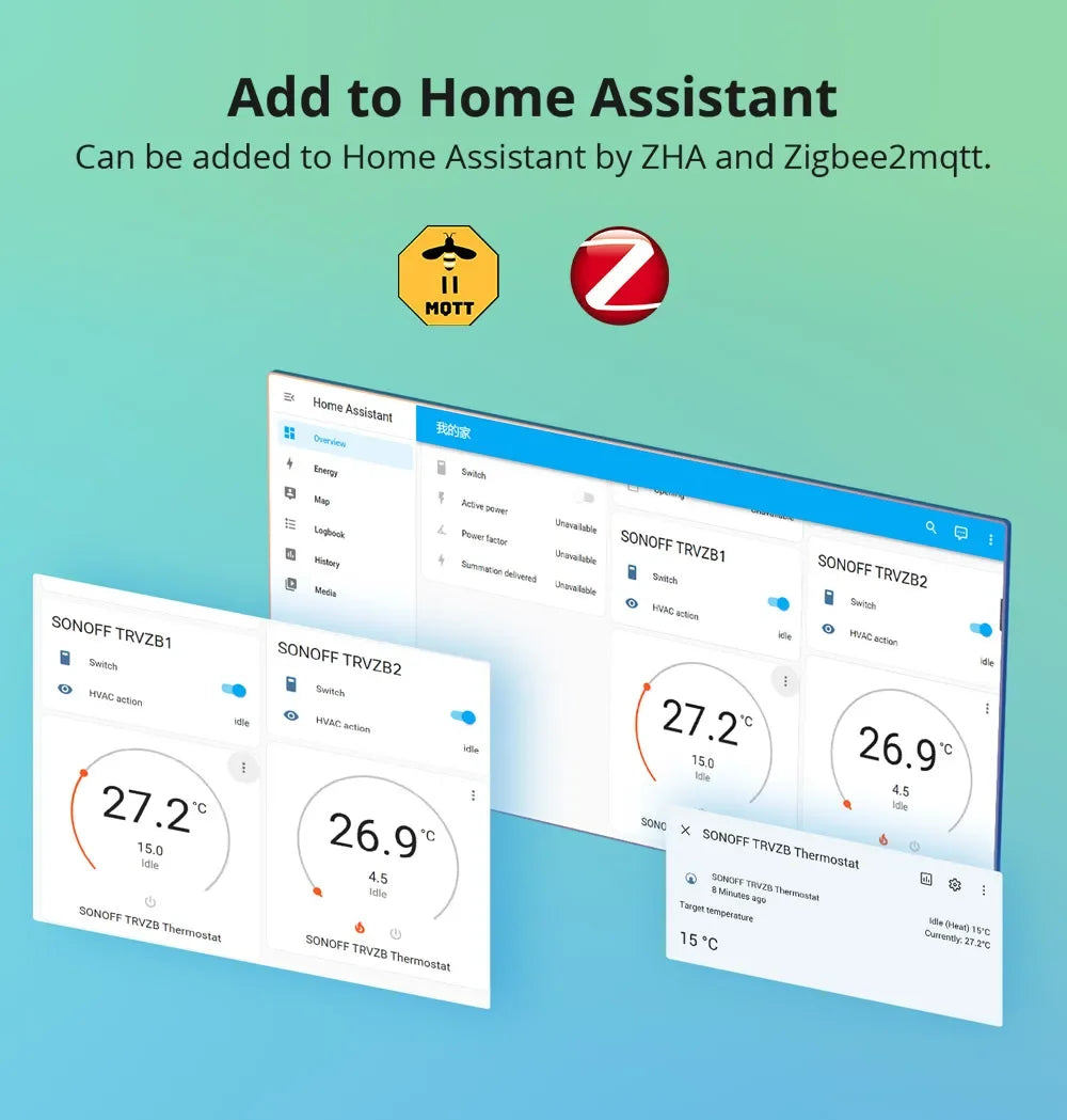 Sonoff TRVZB Zigbee 3.0 Thermostatic Radiator Valve Smart Home Temperature Control Support Alexa Google ZHA MQTT Ewelink.