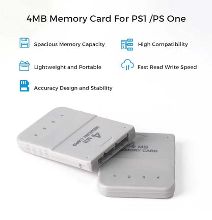 BlueRetro 1PC/2PC 4M Memory Card For PS1 Save Game Card  For PlayStation1 PS One Game Consoles Data Saving Progress Memory Card.