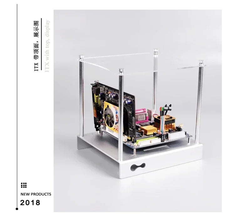 Mini MATX Computer Case Aluminum Bracket PC-ZB01-ITX M-ATX/ATX  All Aluminum Computer Chassis Open Small Chassis Micro ATX HTPC.