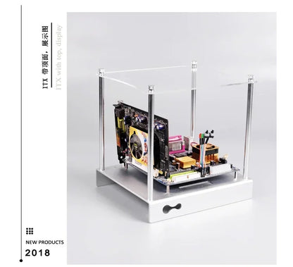 Mini MATX Computer Case Aluminum Bracket PC-ZB01-ITX M-ATX/ATX  All Aluminum Computer Chassis Open Small Chassis Micro ATX HTPC.