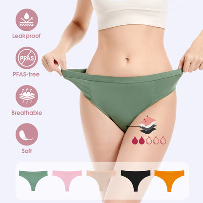 Bikini Menstrual Panties Eco-friendly Reusable Breathable Leakproof Period Underwear for Women Bamboo Fibre.