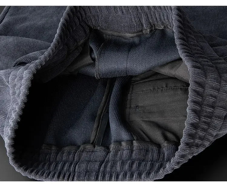 Herren-Freizeithose, verdickt, gerades Bein, warm, Herbst-Winter-Oberbekleidung, modisch, vielseitig, lockere Passform, sportlicher Stil