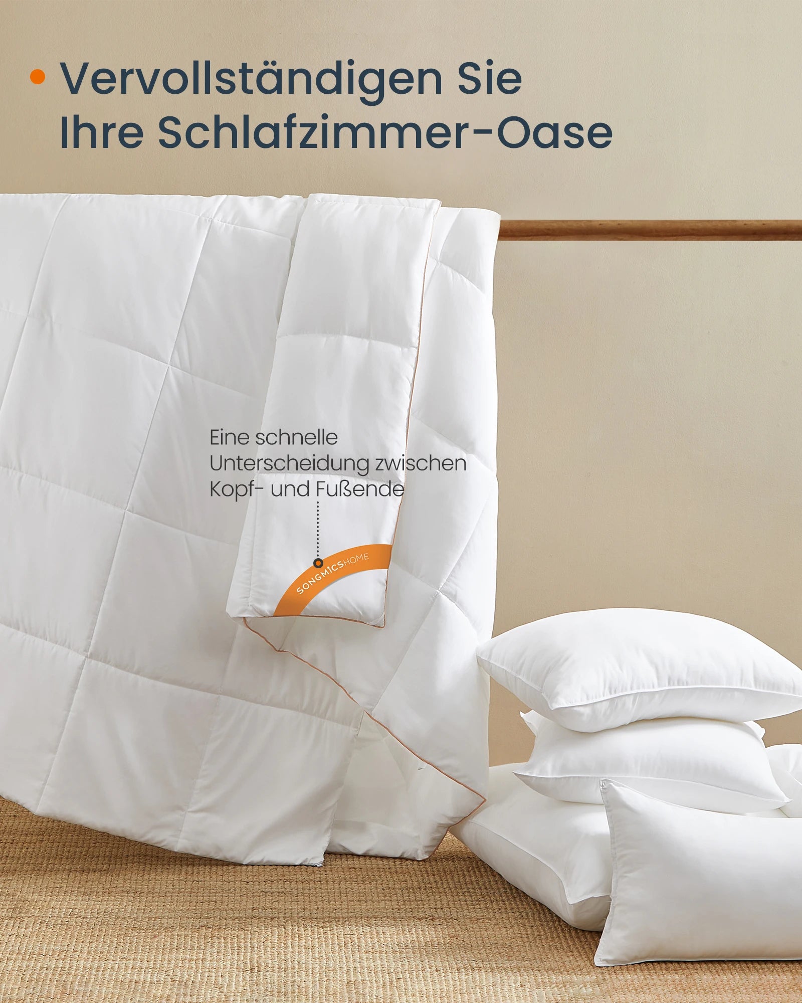 SONGMICS HOME Microfiber bedspread duvet filling: 100% microfiber quilt with 8 loops, 300 GSM  - et.