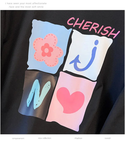 175kg plus size Damen büste Frühling Herbst lose Langarm bedrucktes Sweatshirt Top schwarz rosa 6xl 7xl 8xl 9xl 10xl 11xl