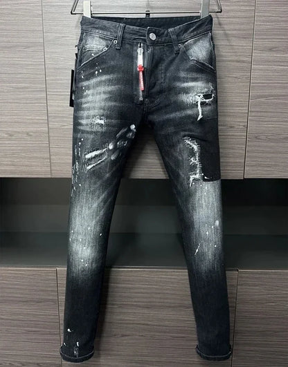 new design style D2 Men Jeans Coolguy Long Pants Straight Multiple button Hole SLIM black top quality D2 jeans pant 881.