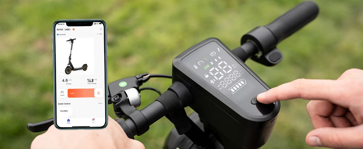 RCB 350W Foldable Electric Scooter for Adult ABE, Double Brake Waterproof Body E-Scooter, 10in Honeycomb Tires 120kg Capacity.