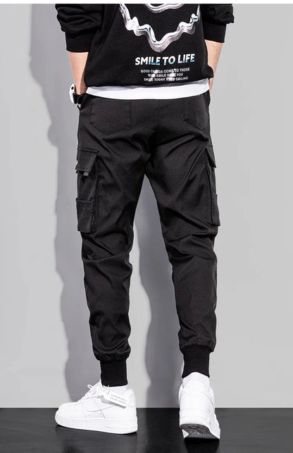 Men's Trendy Overalls Spring Autumn American Style Leggings, Men's Loose Casual Pants