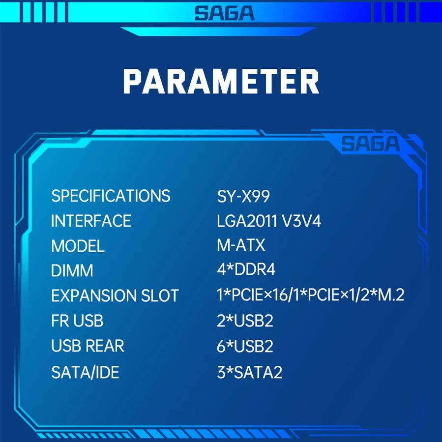SOYO Computer Components X99 Motherboard Set With LGA2011-3 Xeon E5 2650 V3 CPU DDR4 16GB (2*8GB) 2133MHZ RAM Memory Desktop PC.