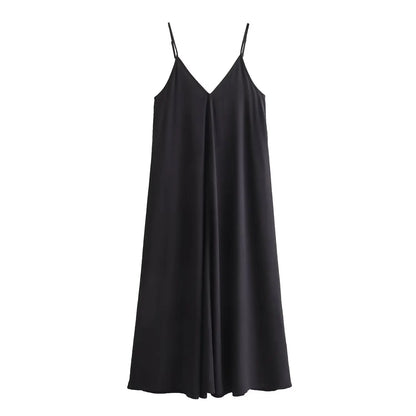 MUJER Schwarze Slip-lange Kleider für Frauen, rotes drapiertes Sommerkleid für Damen, 2025, sexy rückenfreies Maxikleid für Damen, Sommer-Strandkleider.