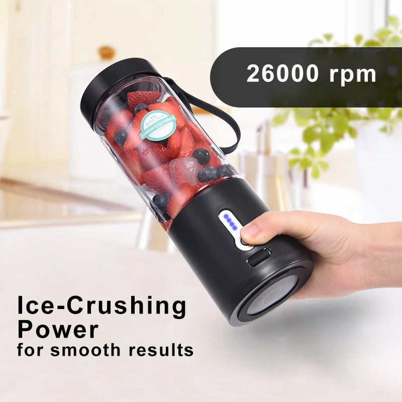 530ML Powerful Portable Blender for Smoothies Shakes USB Rechargeable Food Processor Fruit Mixer Machine Mini Juicer Blender Cup.