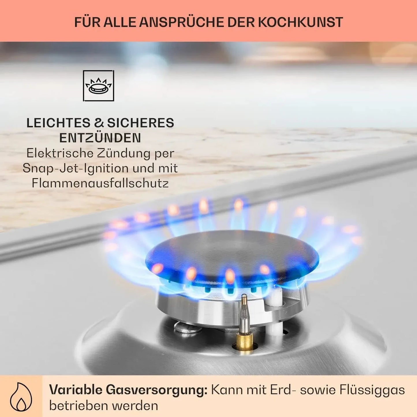 TopStrong 4 Burner Stainless Built-in Stove Natural Gas Propane Gas NG/LPG Gas Hob YYEUGCT-S04.