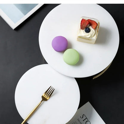Nordic Marble Cake Dessert Tray Decoration Modern Simple Home Makeup Tools Jewelry Storage Plate Fruit Snack Chocolate Display.