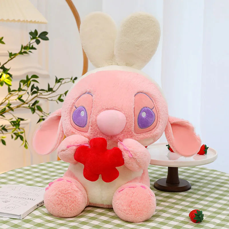 20-40cm Anime Cartoon Pink Angel Series Lilo & Stitch Doll Cute Hug Duck Stitch Plush Toy Soft Stuffed Kawaii Kid Birthday Gift.