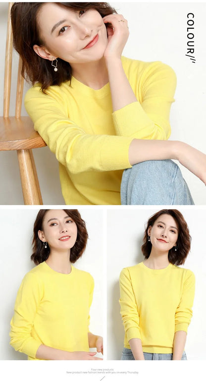 22 farben Herbst und Winter Kaschmir Pullover Frauen Pullover Oansatz Pull Femme Lange Hülse Frauen Casual Lose Pullover Pullover