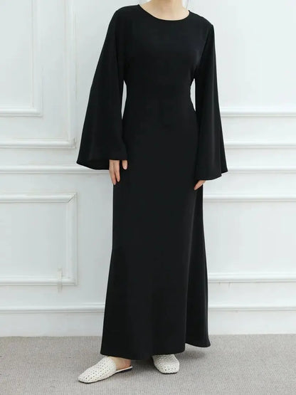 Bandage Plain Abaya Dubai For Women Kaftan Muslim Modest Long Dresses Islam Caftan Marocain Kebaya Robe Femme Musulmane Vestidos