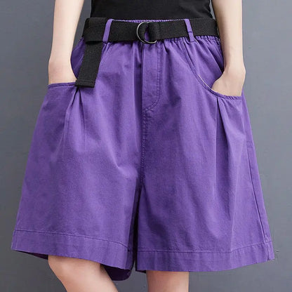 Women's Shorts Half Baggy Mid Length Wide Black Female Short Pants Loose Bermuda Knee Low Price Classic Harajuku Fashion New In