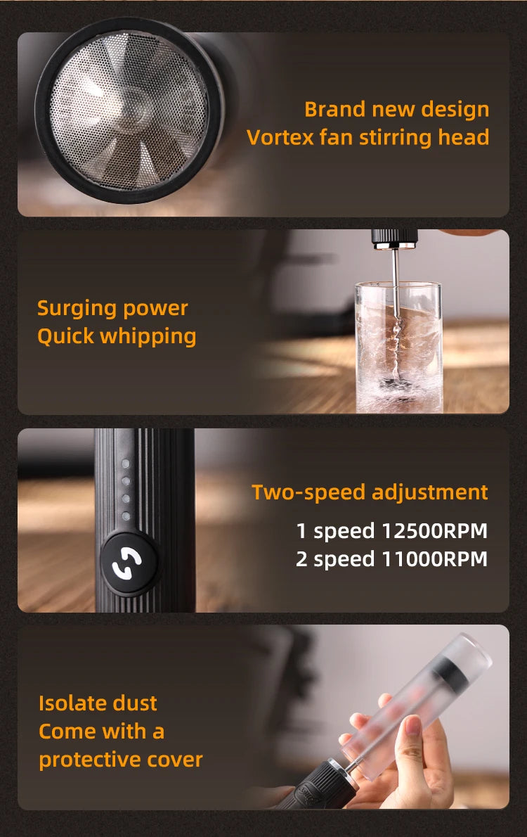 Bincoo New Milk Foamer Coffee Whisk Mixer Electric Blender Egg Beater Mini Frother Handle Stirrer Cappuccino Maker Cooking Tools.