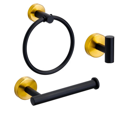 Badezimmer-Hardware-Set aus gebürstetem Gold, Handtuchhalter aus Edelstahl 304, Handtuchring, Toilettenpapierhalter, Kleiderhaken, Badezimmer-Zubehör