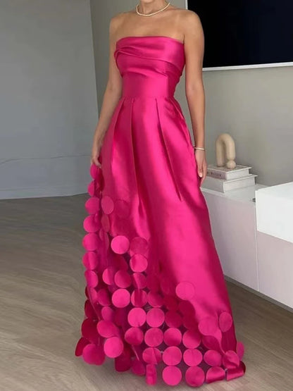 Sexy, elegant, schulterfrei, Satin, gespleißt, aushöhlen, Partykleid, Damen, Sommer, rückenfrei, rot, schick, Bankett-Abendkleider, 2025, neu.