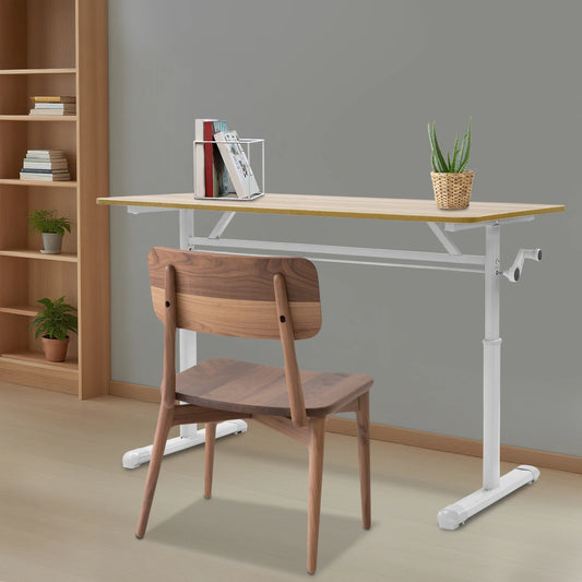 Höhenverstellbarer Stehpult, Blockfarbe, Sitz-Steh-Schreibtisch, 65–90 cm, Heimbüro-Schreibtisch, manuell erhöhbarer Tisch