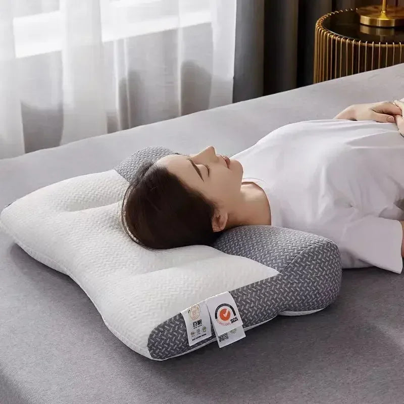 Orthopedic Reverse Traction Pillow Protects Cervical Vertebra and Helps Sleep Single Neck Pillow Can Be Machine Washable 48X74cm.