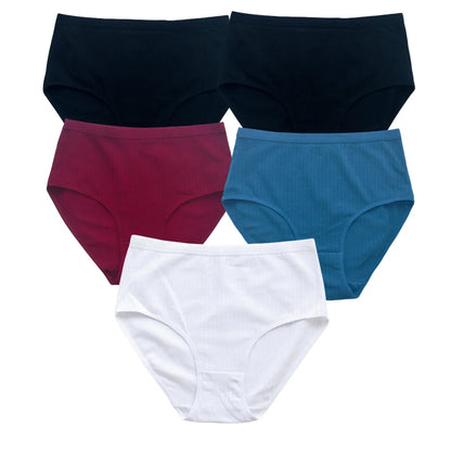 5Pcs/Set High Rise Cotton Panties Women Sexy Lingerie Solid Color Briefs Female Seamless Underwear Comfort Intimates.