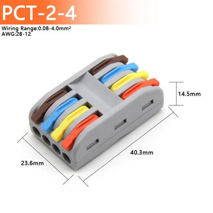 1~100pcs Quick Wire Connectors Universal Compact Splicing Wiring Cable Connection 0.08-4.0mm2 Push-in Conductor Terminal.