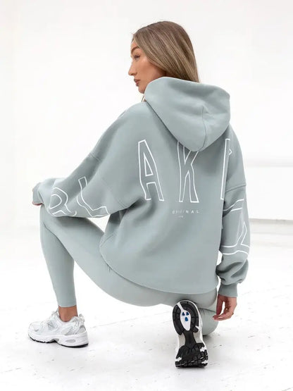 European American Fashion Printed Hooded Hip Hop Sweatshirt 2025 New Cross Border Thickened Versatile Long-sleeved Loose Clothes.