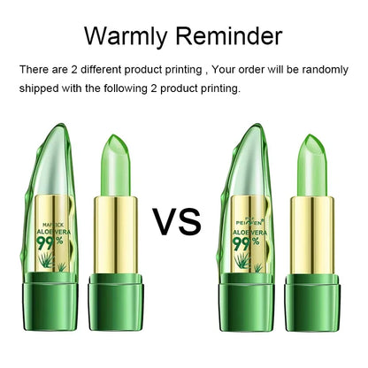 1PC Moisturizing Aloe Vera Lipstick Discoloration Lip Care Nutritious Plumper Lip Balm Magic Cosmetic Makeup Lip Beauty Care.