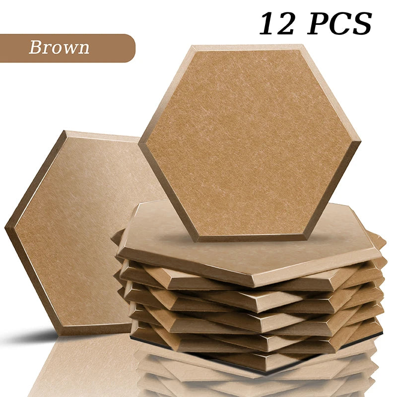TOUO Sound Absorbing Panel 12 Pcs Studio Acoustic Panel High Density Insulation Acoustic Treatment Drum Room Wall Soundproofing