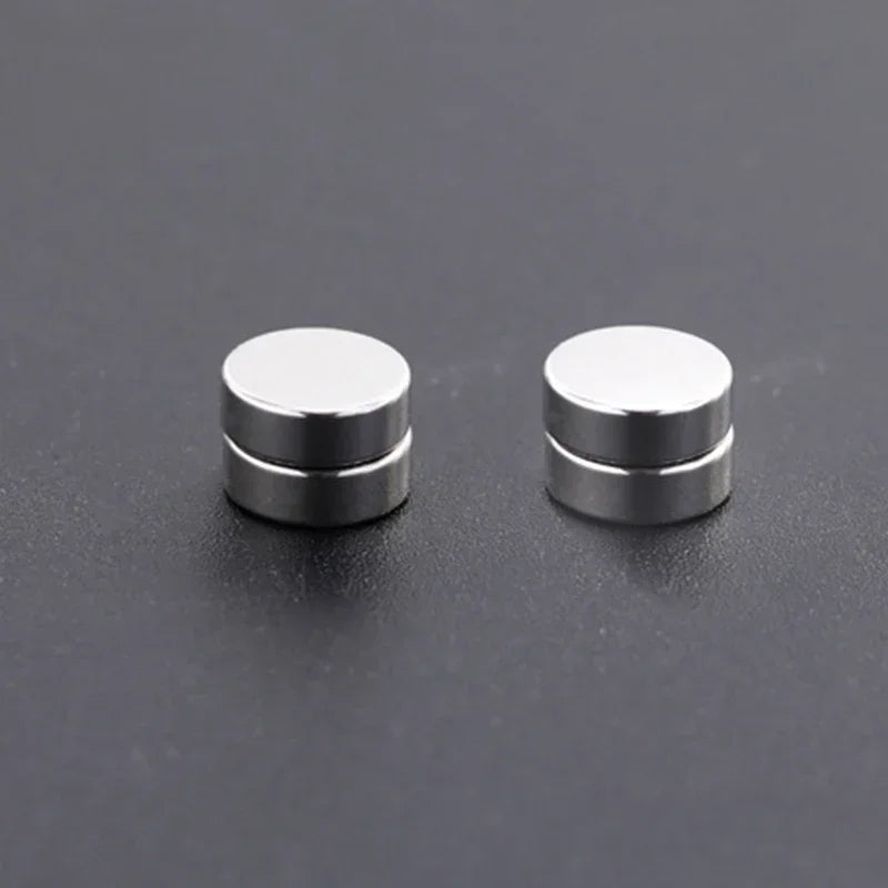 3 Pairs Crystal Strong Magnetic Ear Stud Clip Earrings for Men and Women Punk Round Zircon Magnet Earrings Non Piercing Jewelry.