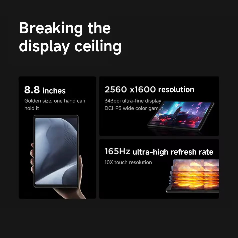 CN Version Lenovo LEGION Y700 2025 Gaming Tablet Game Mode Snapdragon 8 Gen 3 8.8" 165Hz Display 6550mAh Battery 68W Charging 13MP Camera.