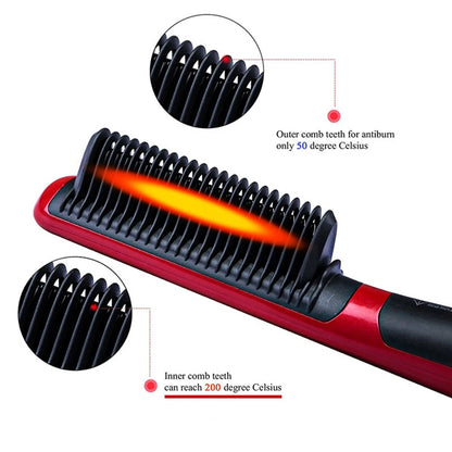 Salon Professional Negative Ion Straight Hair Comb Portable And Fast Heating Negative Ion Straight Hair Comb Styling Tool.